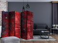 Red Concrete Texture 5-Panel Room Divider