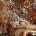 Brown Crater Texture Abstract Wall Mural