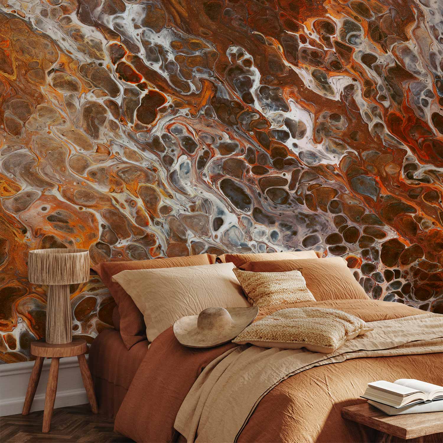 Brown Crater Texture Abstract Wall Mural