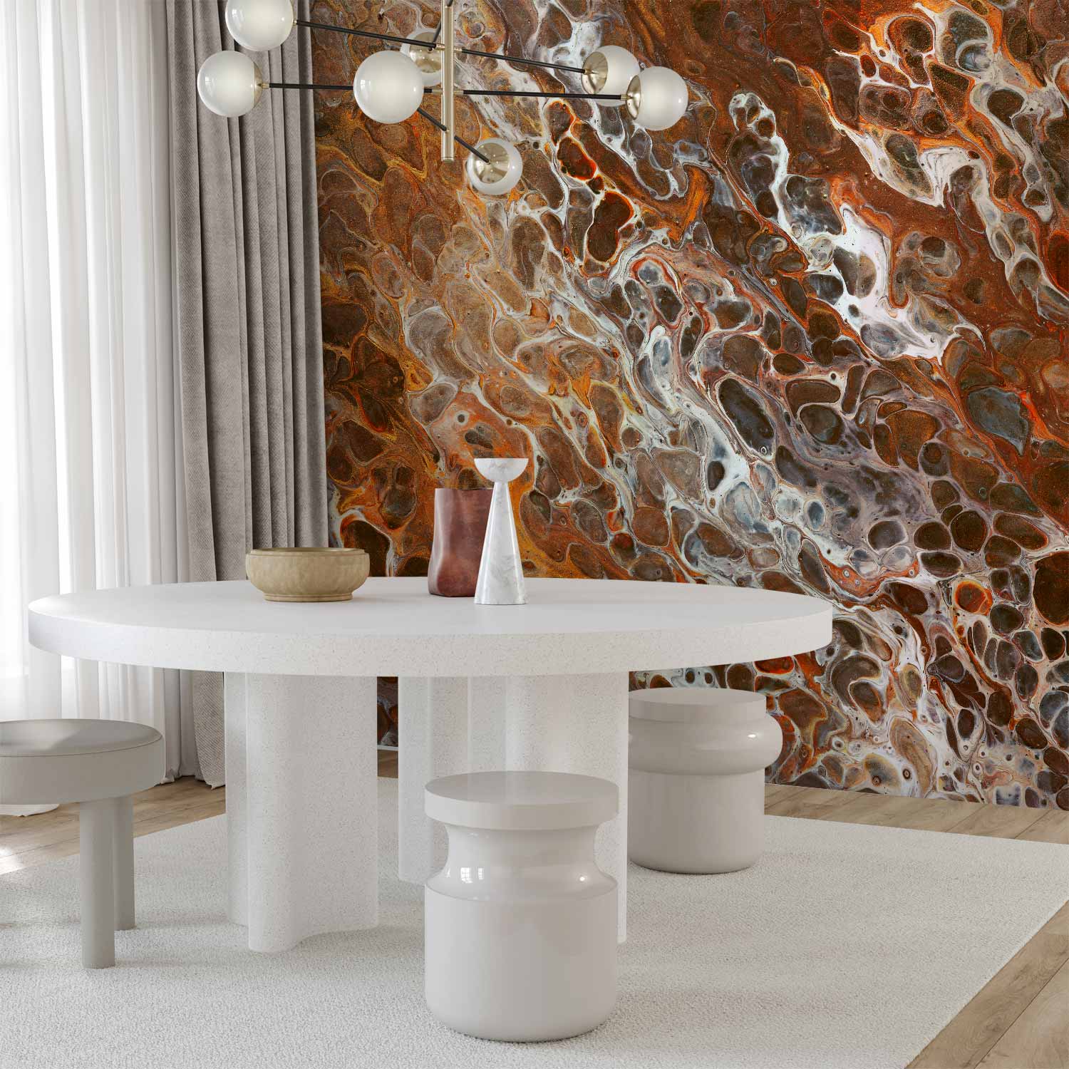 Brown Crater Texture Abstract Wall Mural