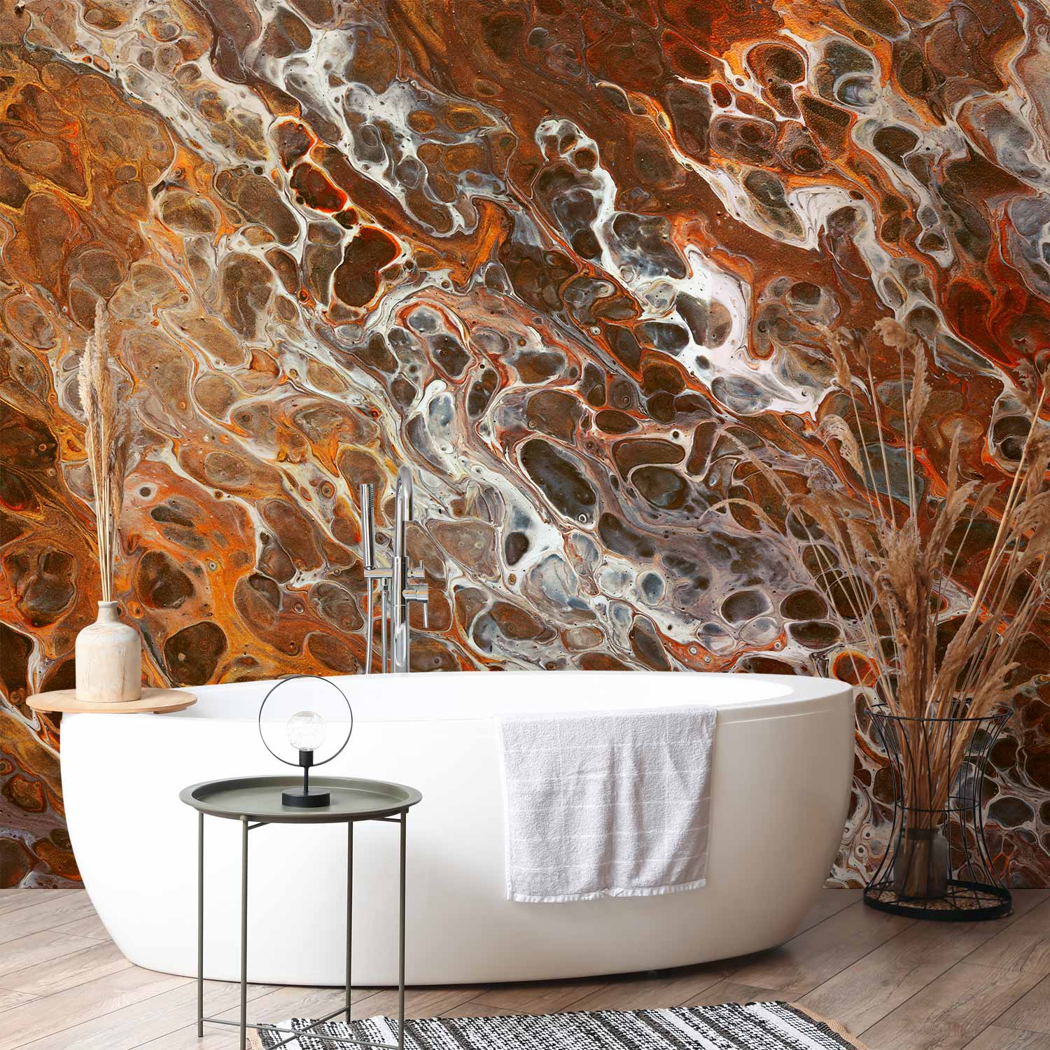 Brown Crater Texture Abstract Wall Mural