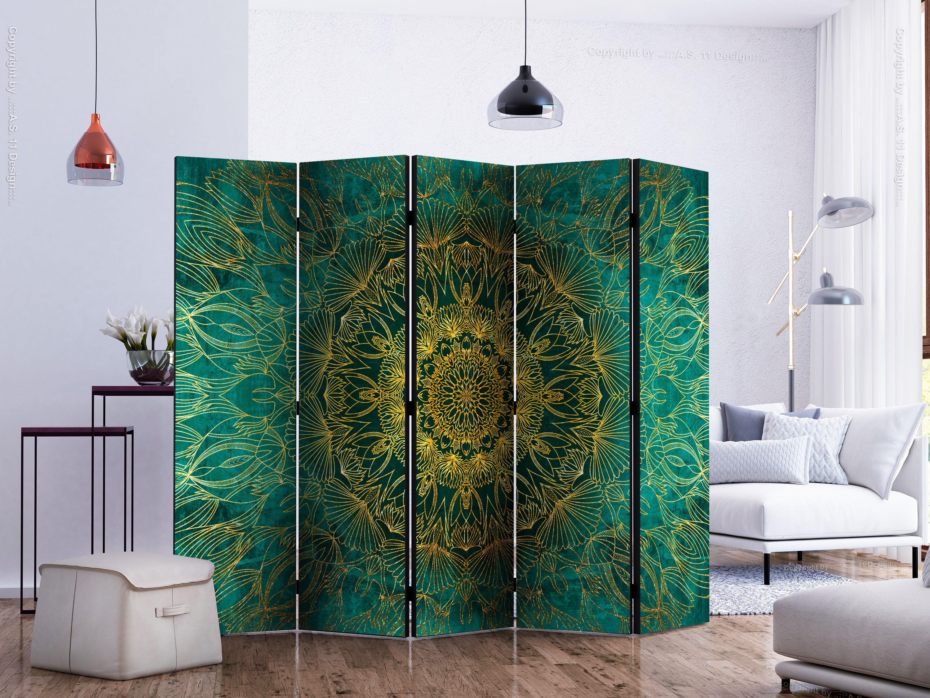 Royal Mandala Zen 5-Panel Room Divider