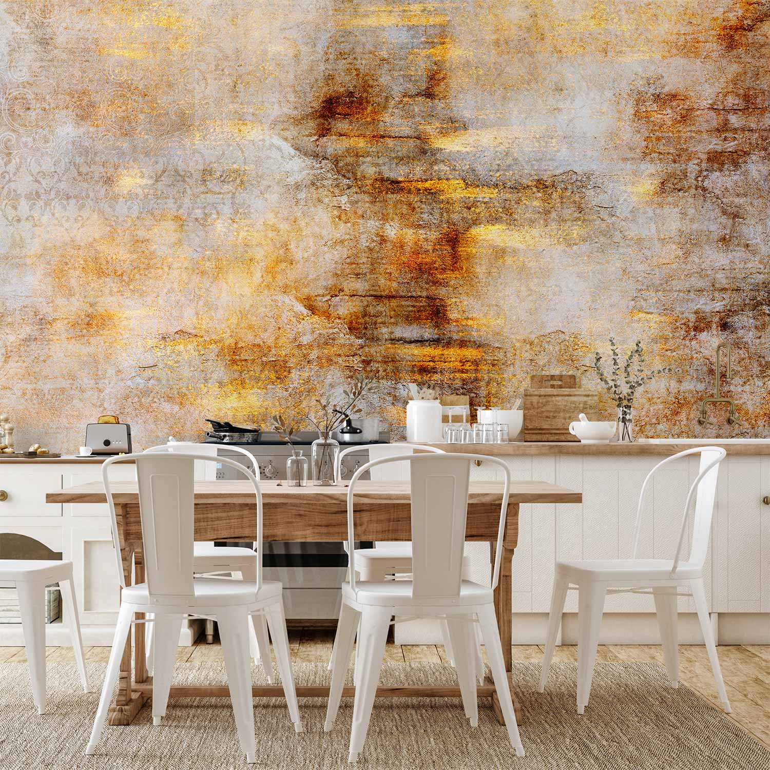 Golden Abstract Texture Wall Mural