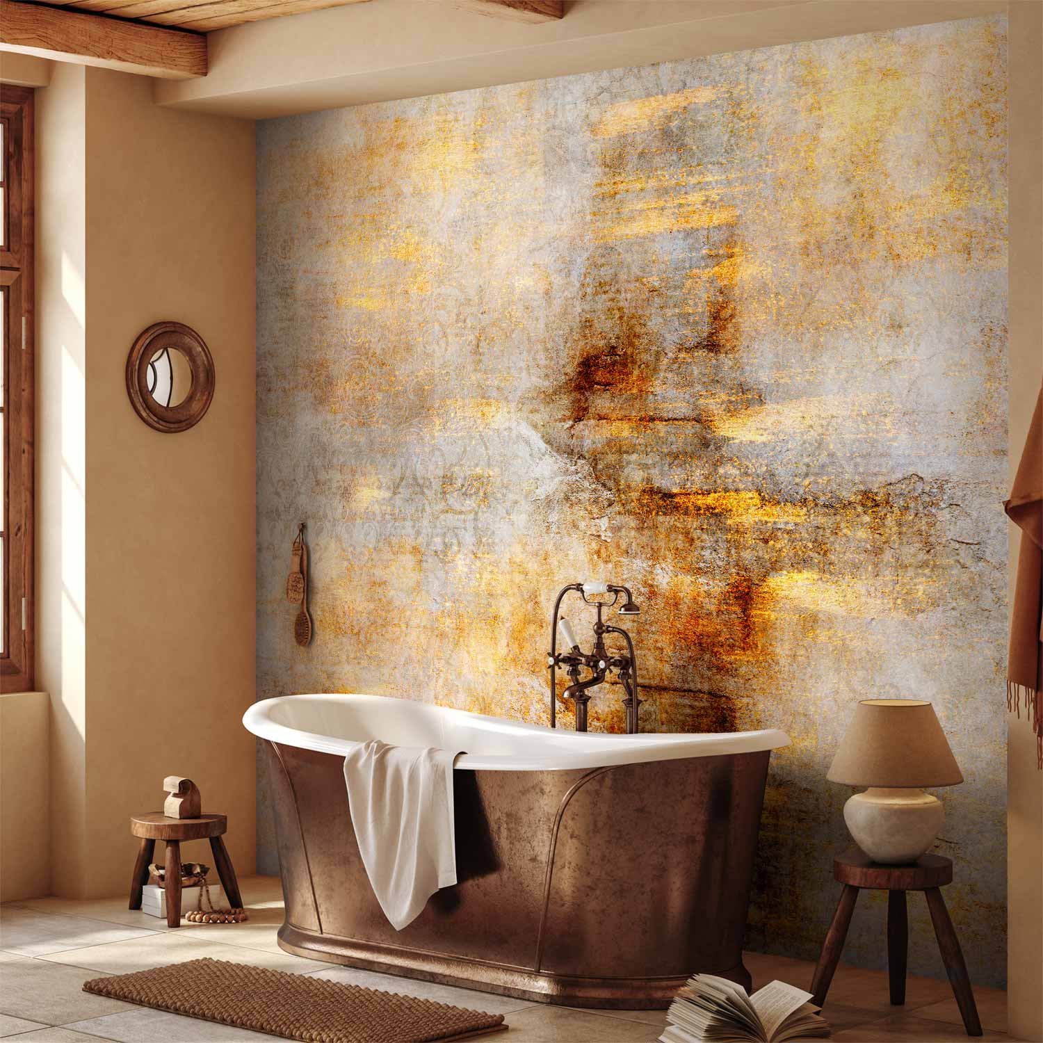 Golden Abstract Texture Wall Mural