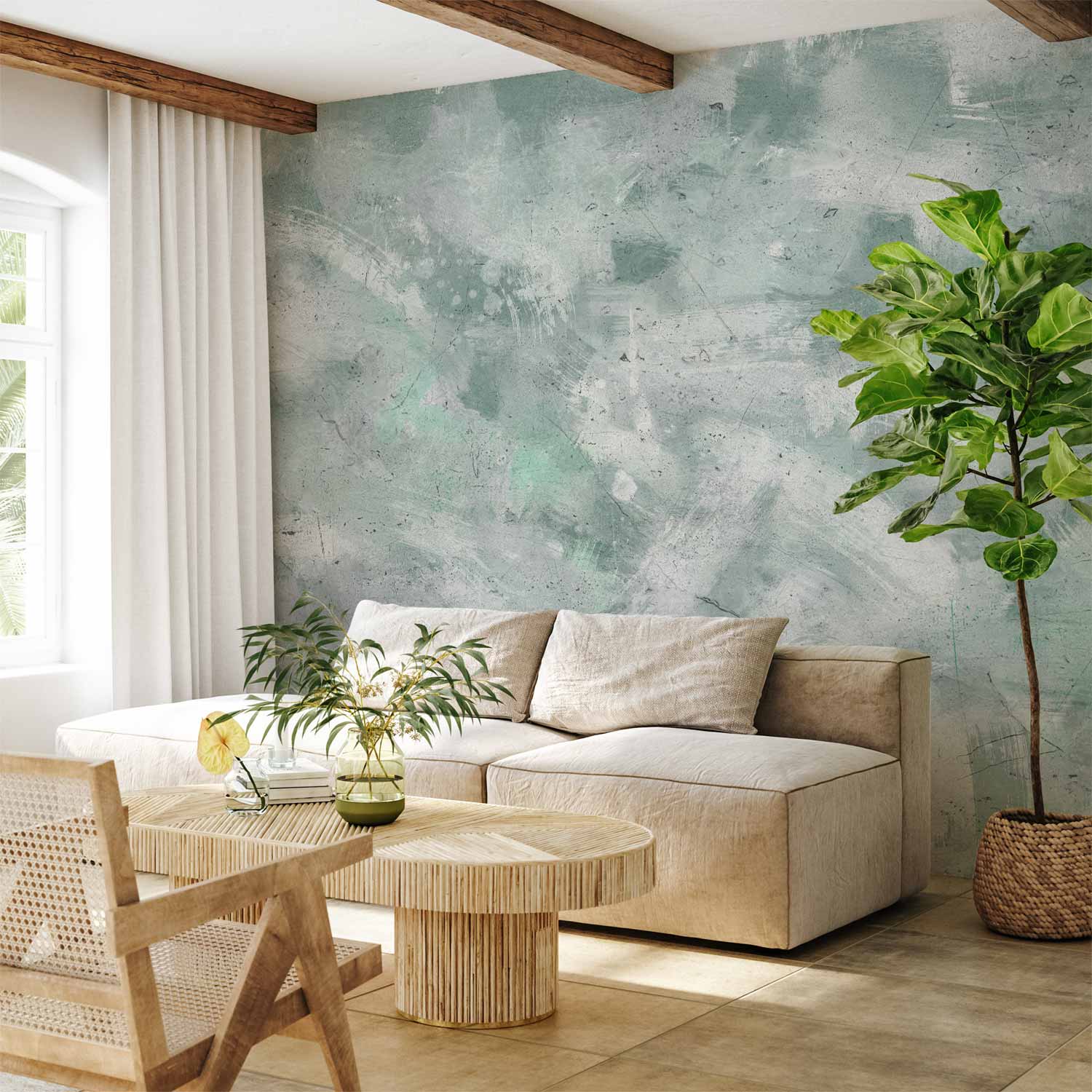 Mint Abstract Texture Wall Mural