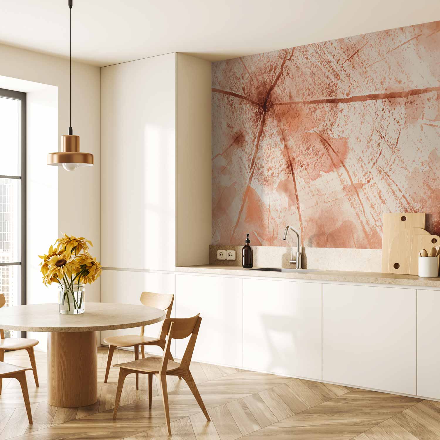 Pink Abstract Pattern Wall Mural