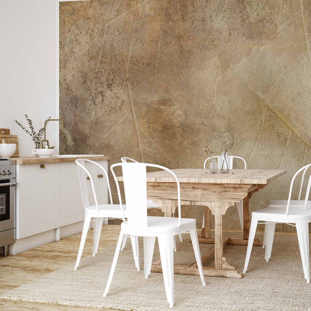 Golden Leaf Texture Vintage Wall Mural