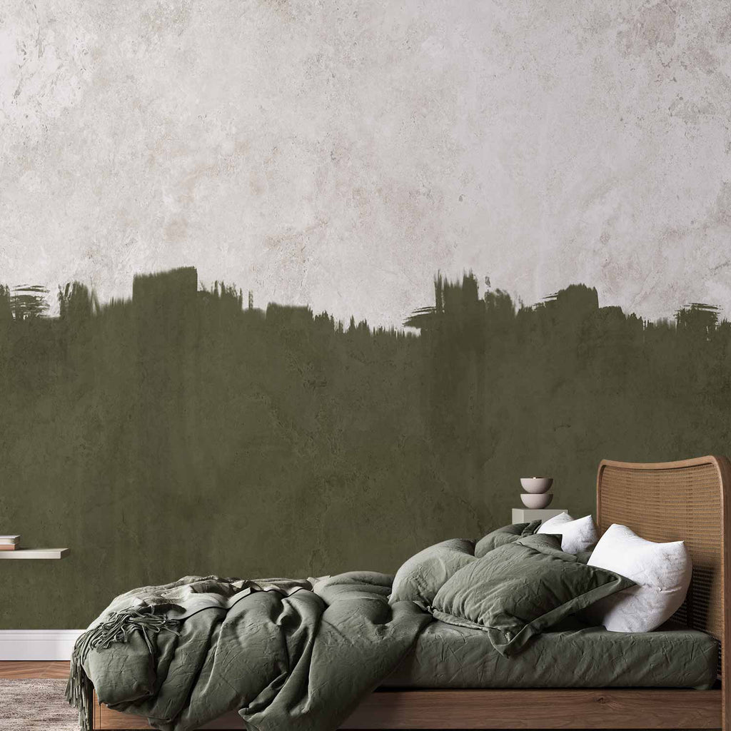 Olive Abstract Pattern Wall Mural