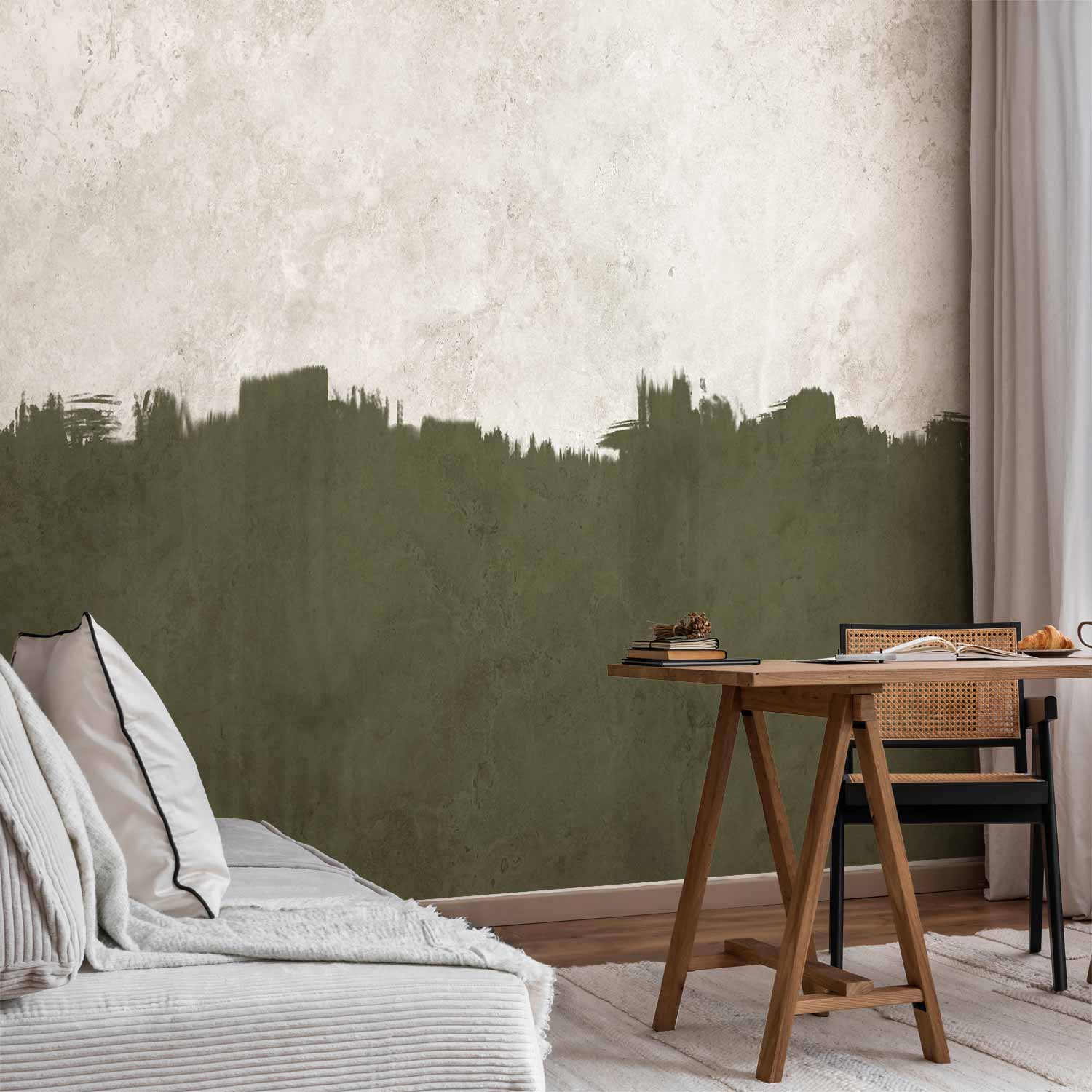 Olive Abstract Pattern Wall Mural
