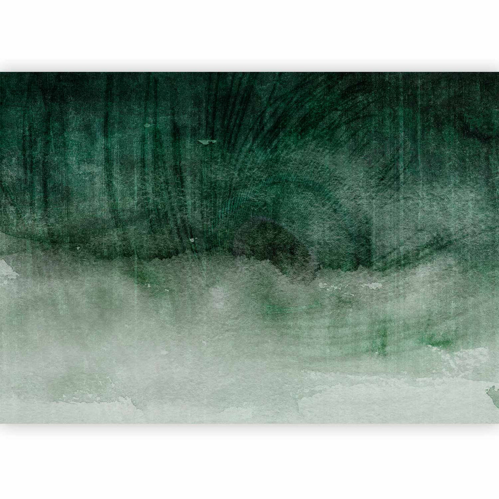 Wall Mural On the Edge - Second Variant (Green, Beige, Grey)