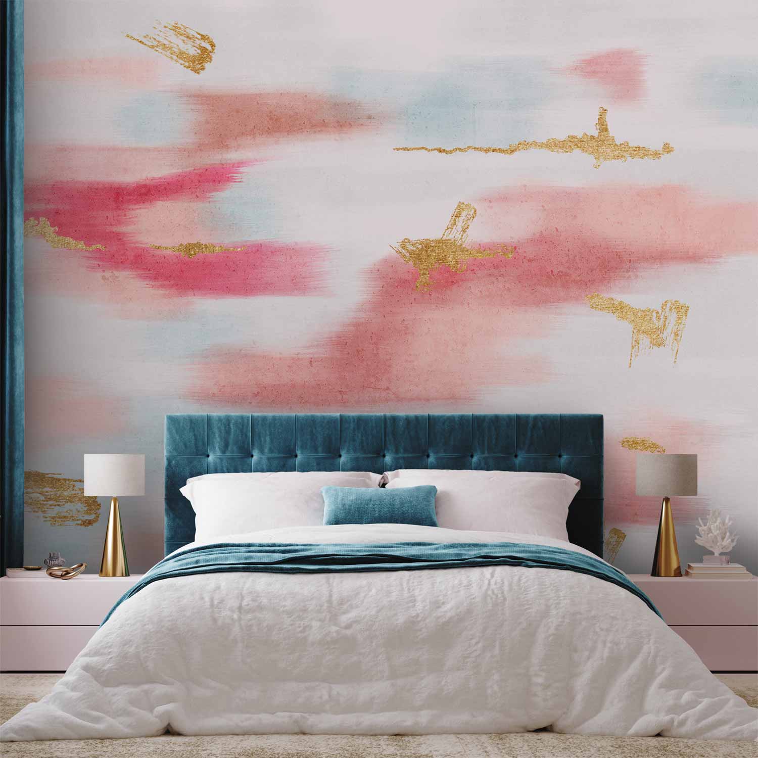 Abstract Golden Sky Reflections Wall Mural