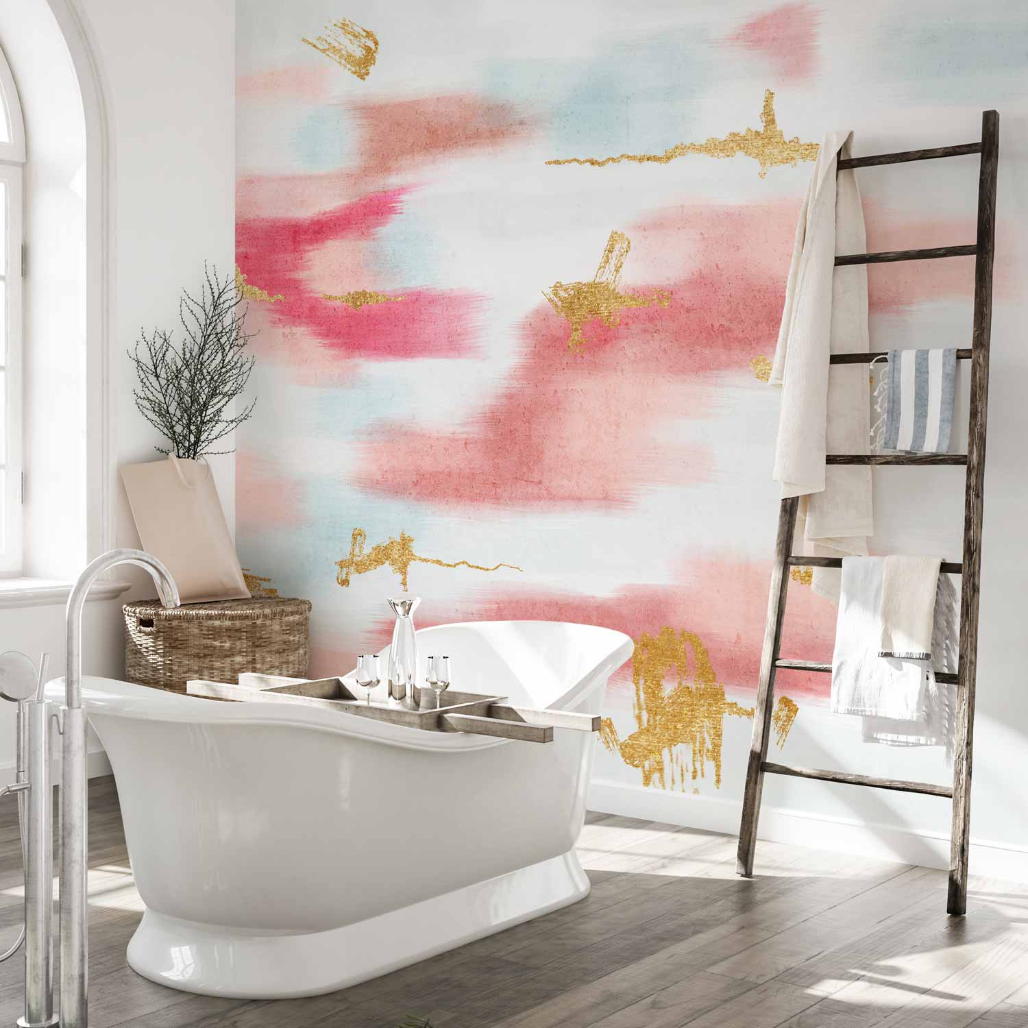 Abstract Golden Sky Reflections Wall Mural