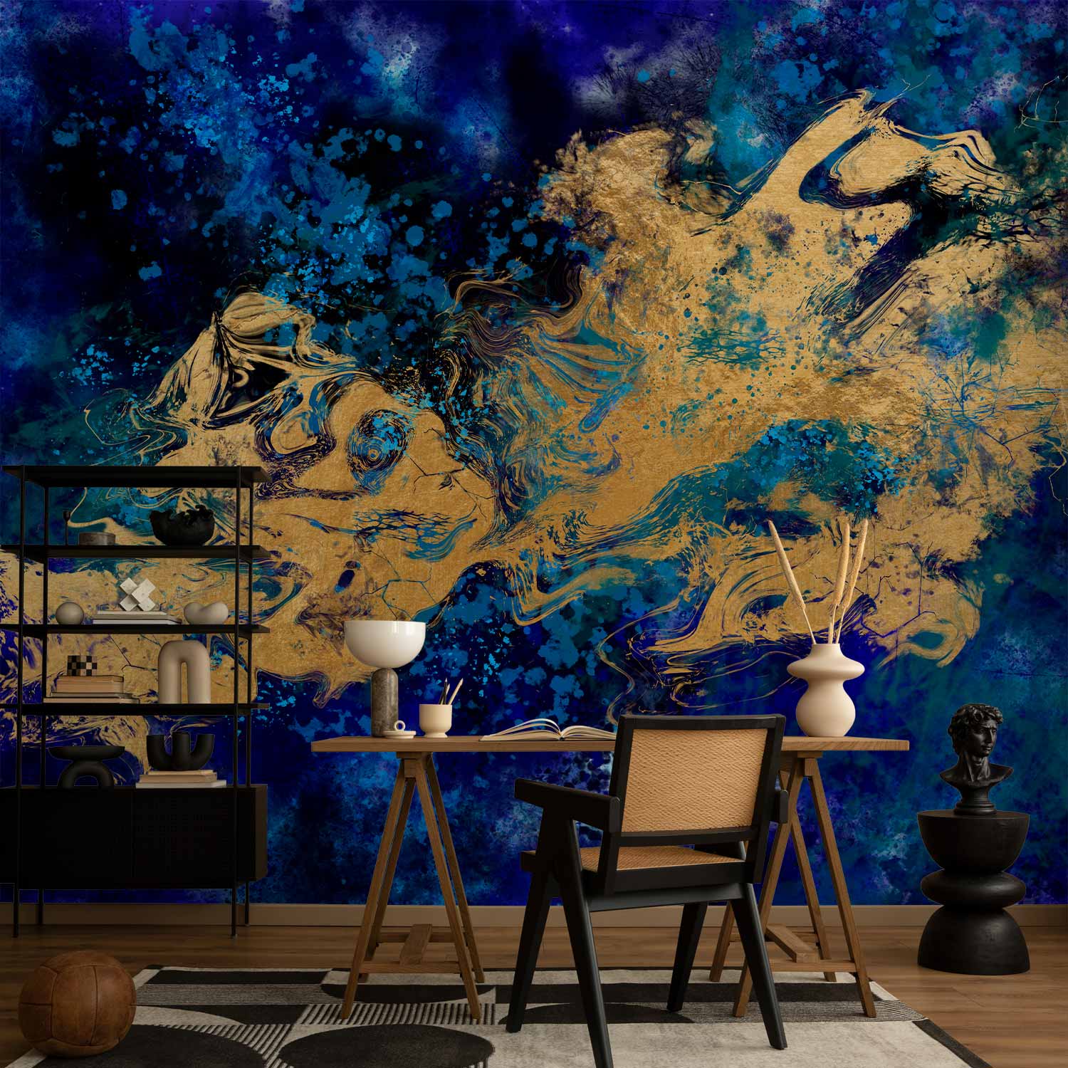 Gorgeous Blue Abstract Texture Wall Mural