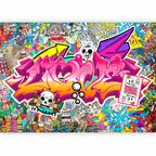 Wall Mural Street Art Abstract Urban Colour Graffiti Mural with Lettering