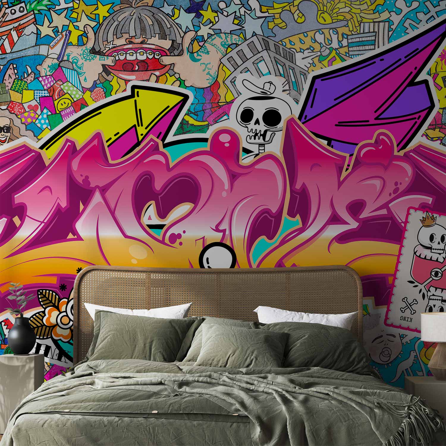 Abstract Urban Graffiti Lettering Wall Mural