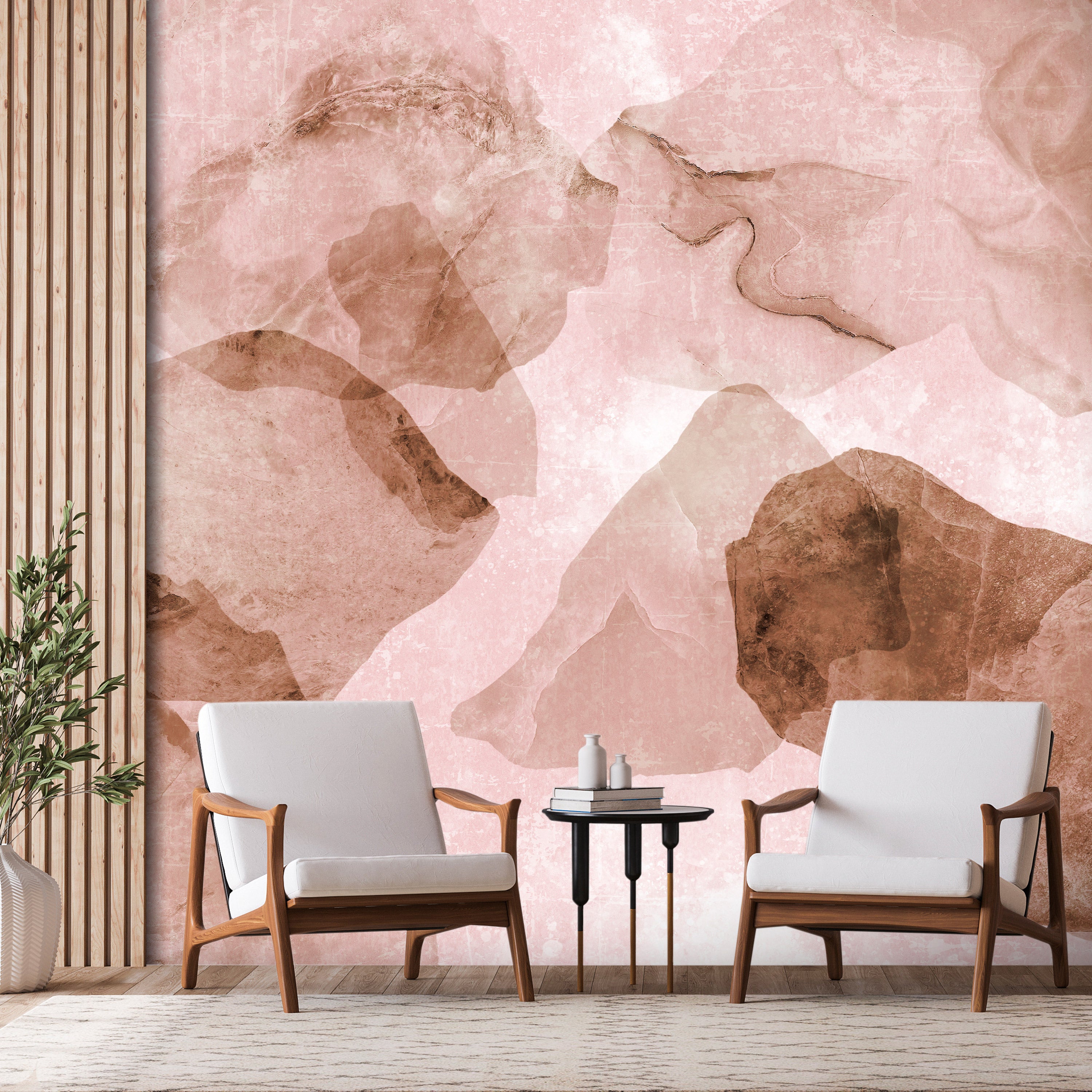 Pink Terrazzo Wall Mural - Marble Backdrop