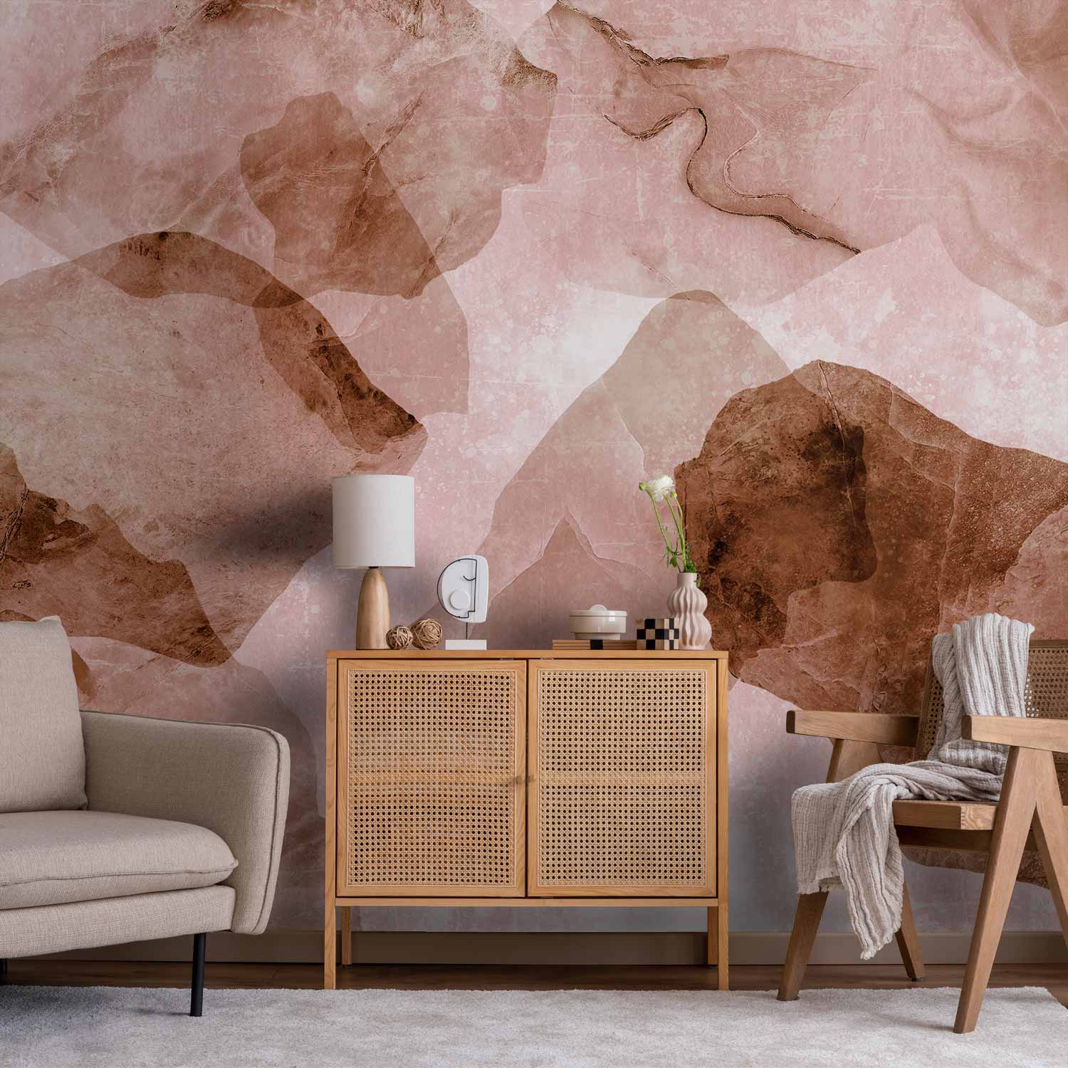 Pink Terrazzo Wall Mural - Marble Backdrop