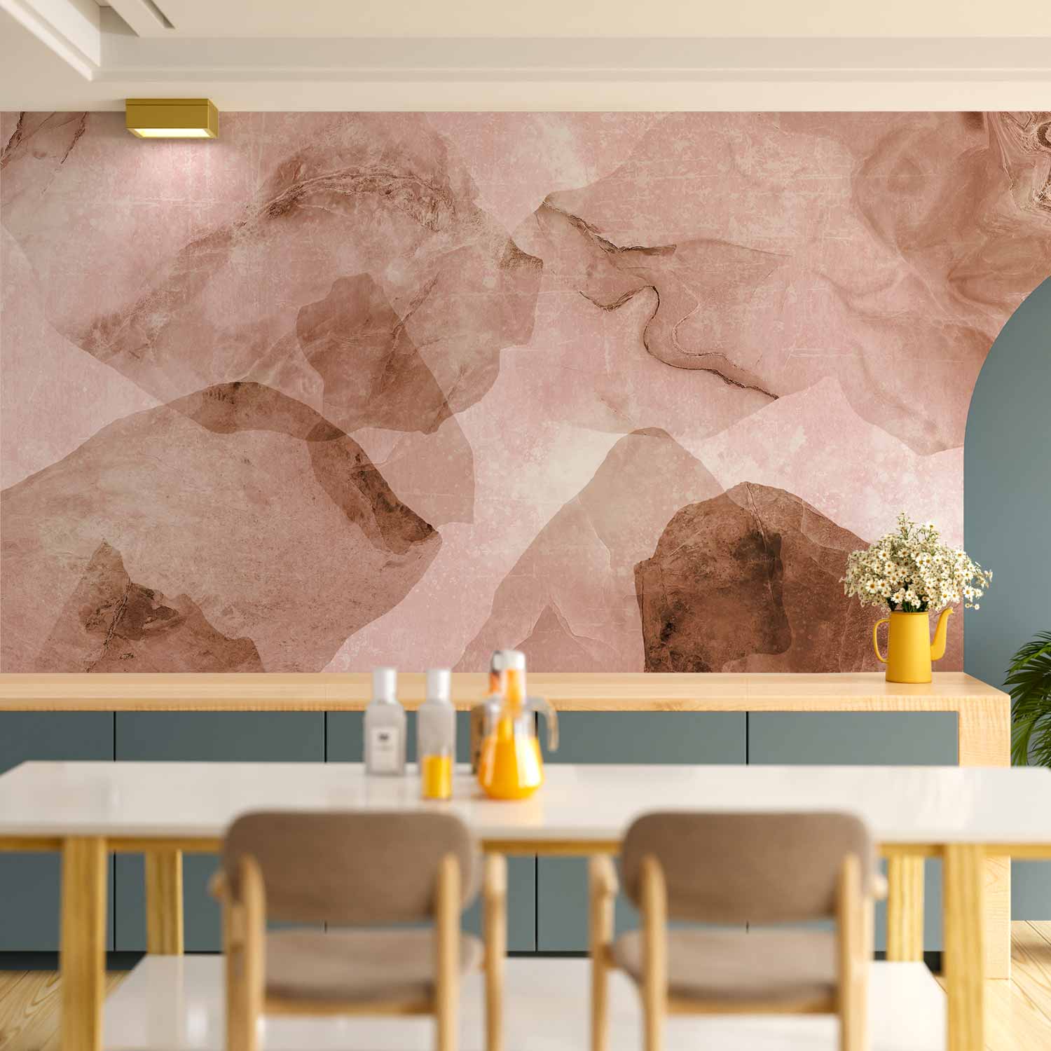 Pink Terrazzo Wall Mural - Marble Backdrop