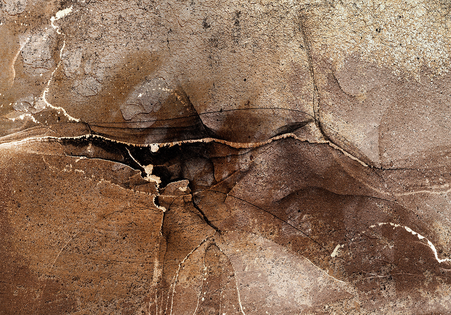 Wandbild Felsabstraktion braun beige