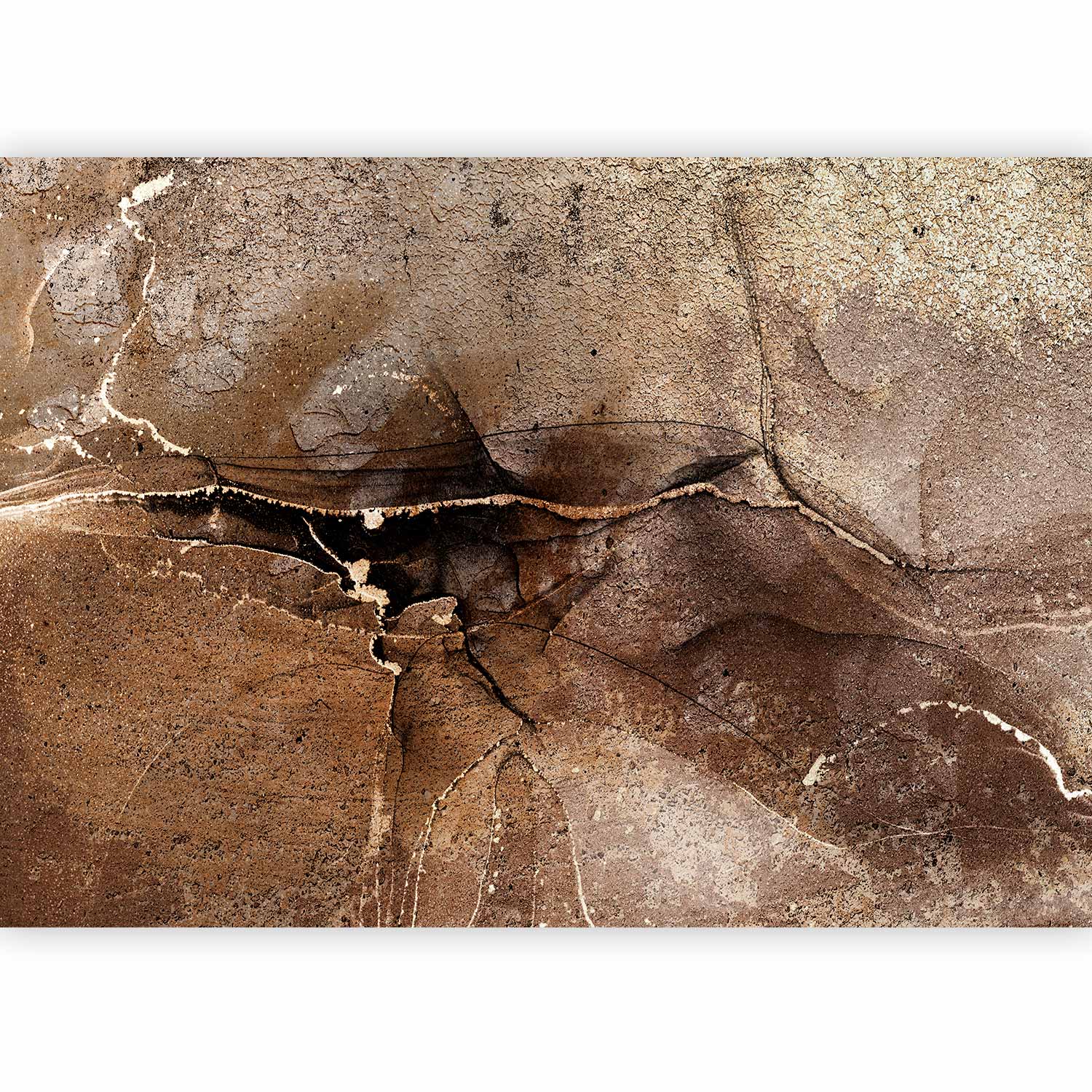 Wall mural rock abstraction brown beige
