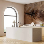 Cracked Stone Rock Abstraction Brown Beige Wall Mural