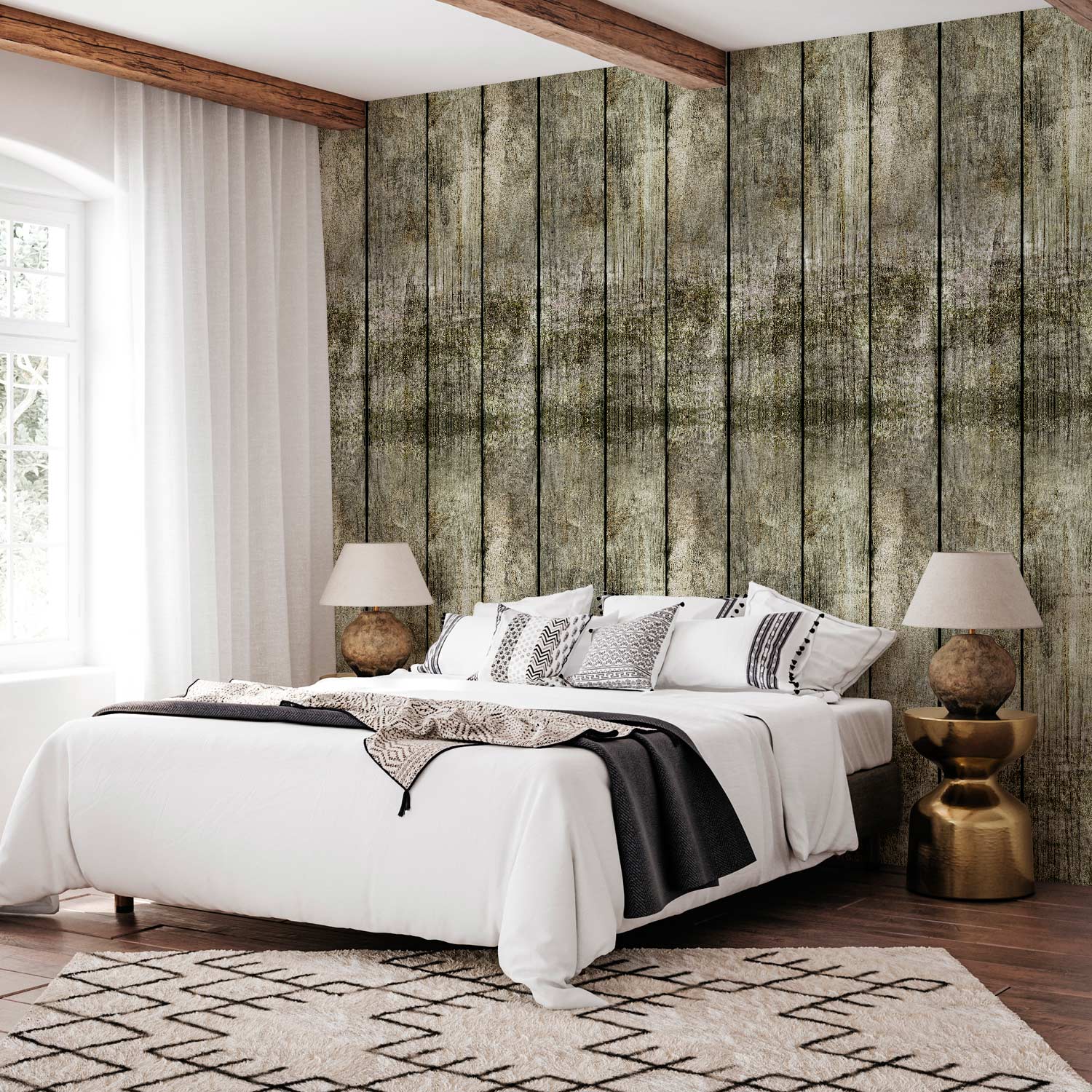 Resin Wood Vintage Boards Texture Wallpaper