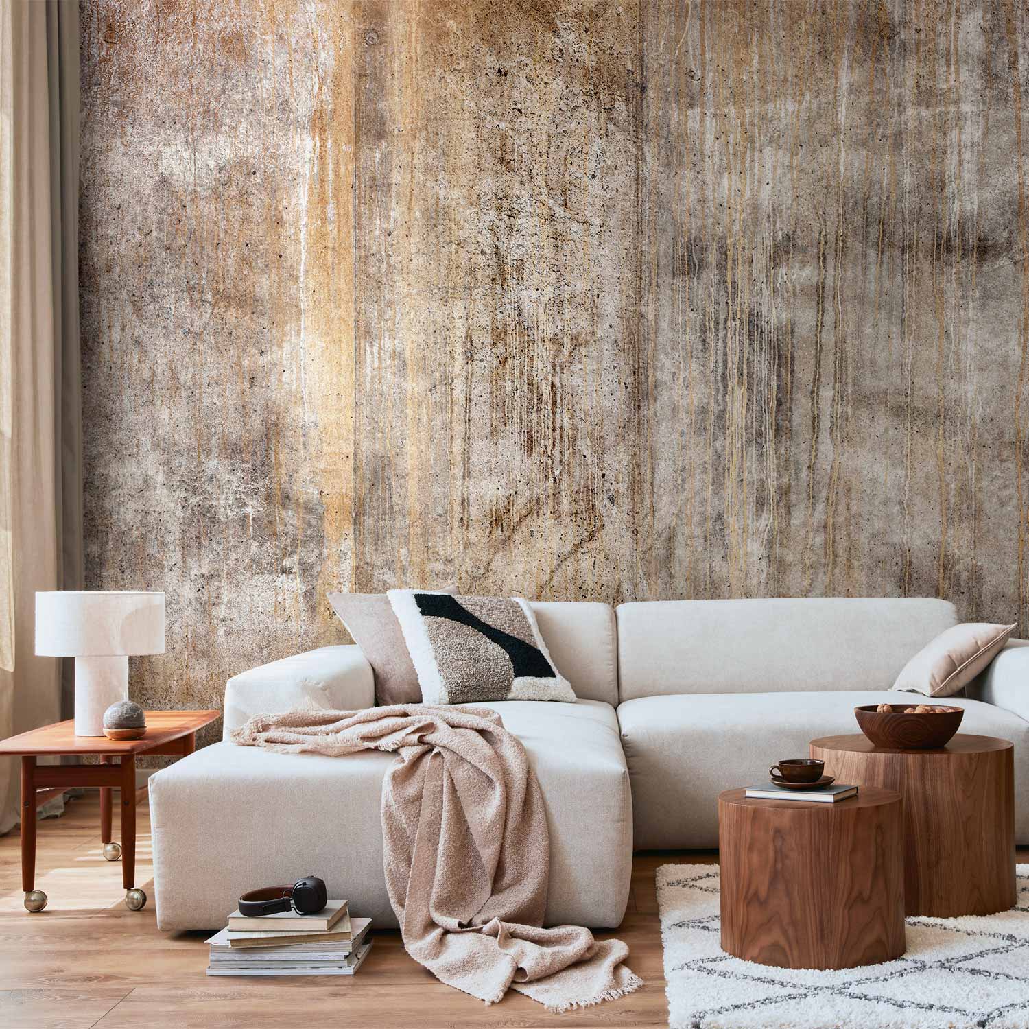 Wall Mural: Abstract Beige with Black Texture