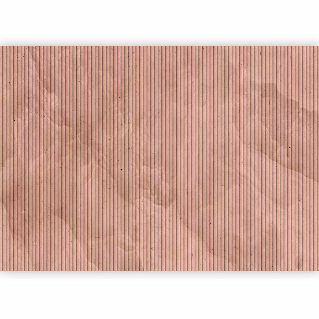 Wall Mural Pink Reed with Textured Vertical Stripes