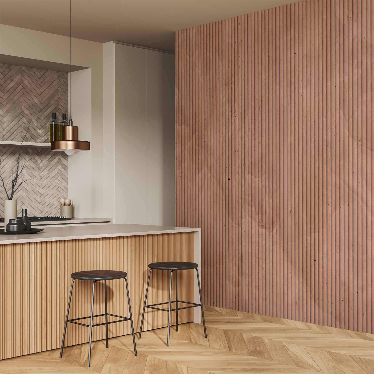 Pink Textured Vertical Stripe Pattern Wall Mural