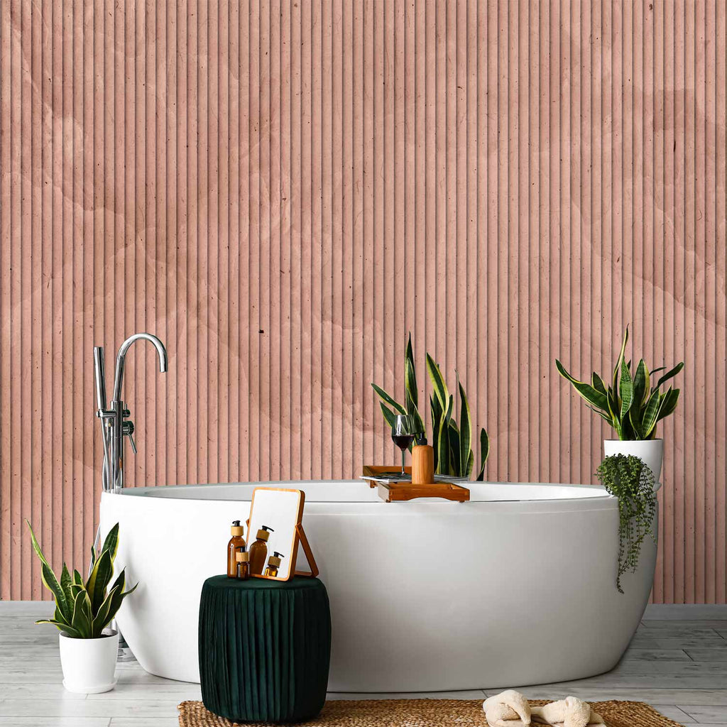 Pink Textured Vertical Stripe Pattern Wall Mural