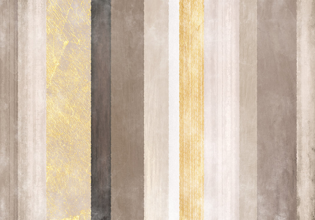 Wall Mural Striped Pattern Abstract Background with Gold Accent
