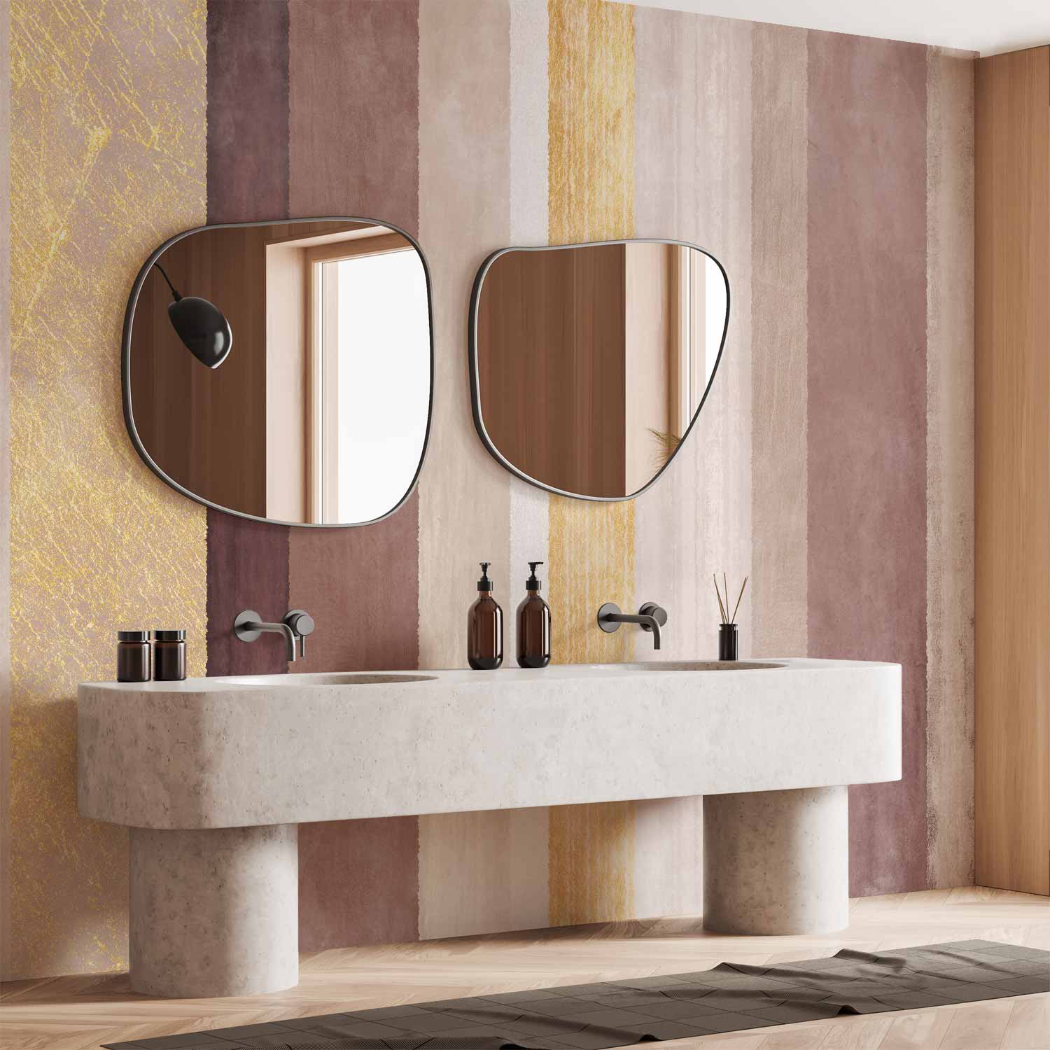 Abstract Multicolor Striped Wall Mural