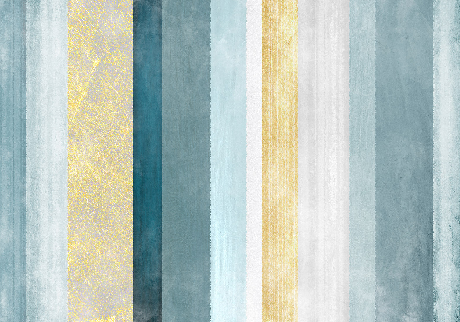 Wall Mural Striped Pattern Abstract Blue and Gold