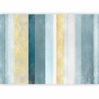 Wall Mural Striped Pattern Abstract Blue and Gold