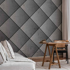 Grey Symmetry Geometric Concrete Wall Mural