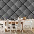 Wall Mural Grey Symmetry Geometric Concrete Pattern with Black Joints