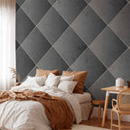 Grey Symmetry Geometric Concrete Pattern Wall Mural