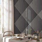 Grey Symmetry Geometric Concrete Pattern Wall Mural