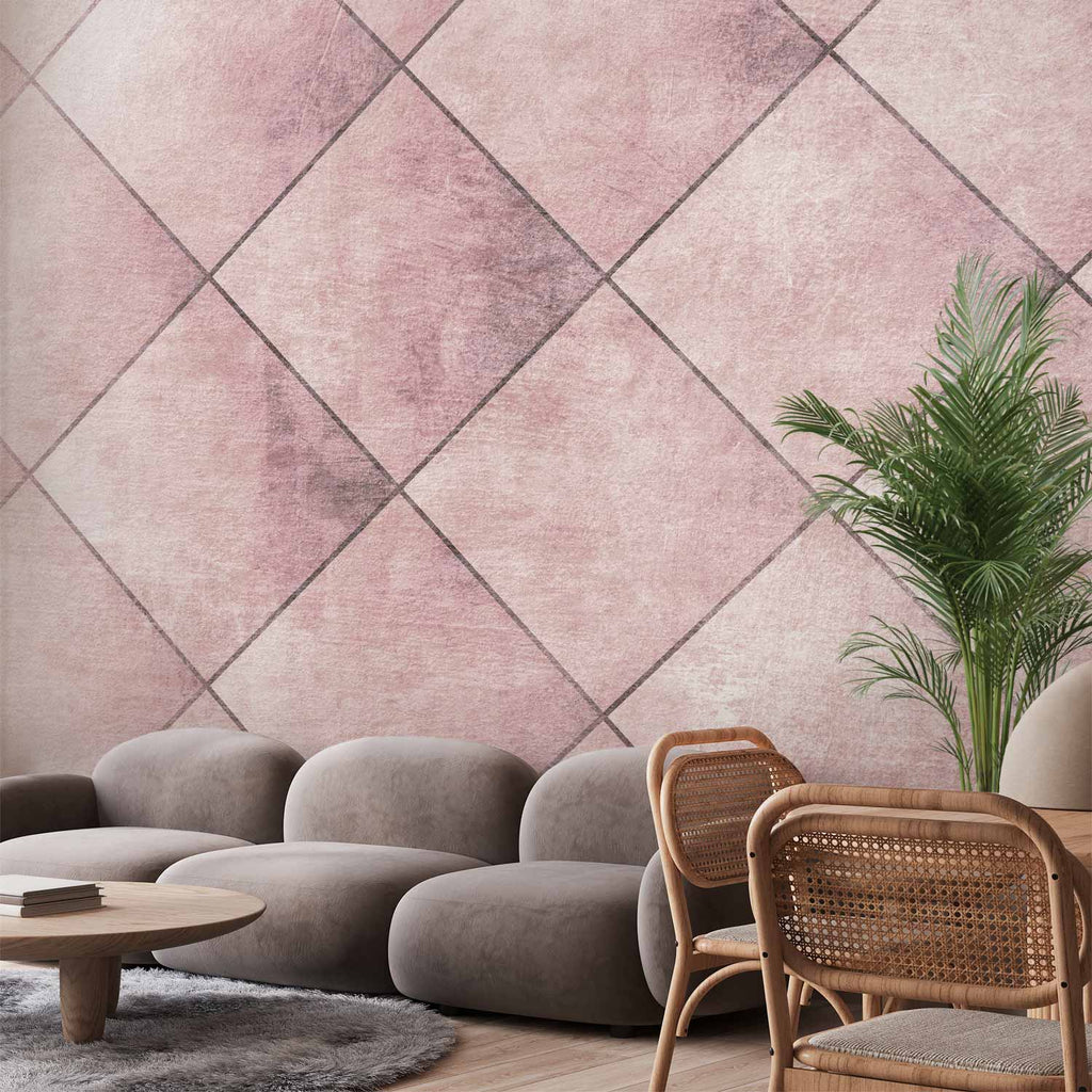 Wall Mural - Perfect cuts: Uniform geometric tile pattern