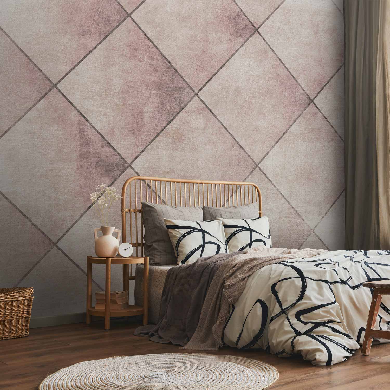 Geometric Symmetrical Tile Pattern Wall Mural