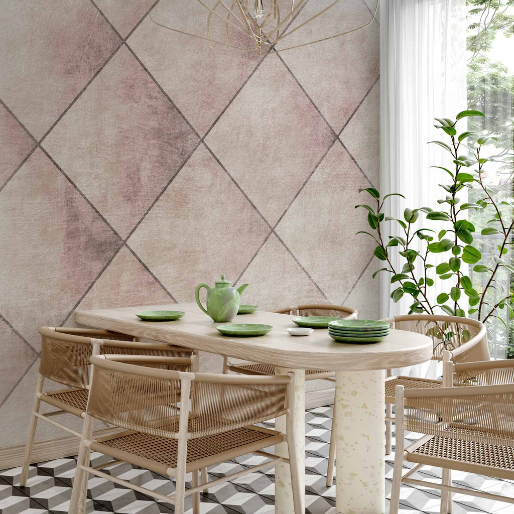 Geometric Symmetrical Tile Pattern Wall Mural