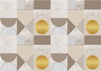 Wall Mural Beige Gold Geometric Pattern