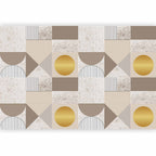 Wall Mural Beige Gold Geometric Pattern