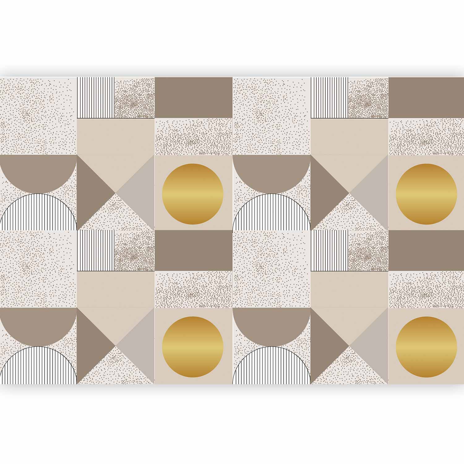 Wall Mural Beige Gold Geometric Pattern