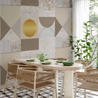 Beige Gold Geometric Abstract Wall Mural