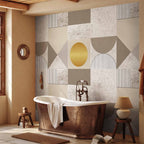 Beige Gold Geometric Abstract Wall Mural