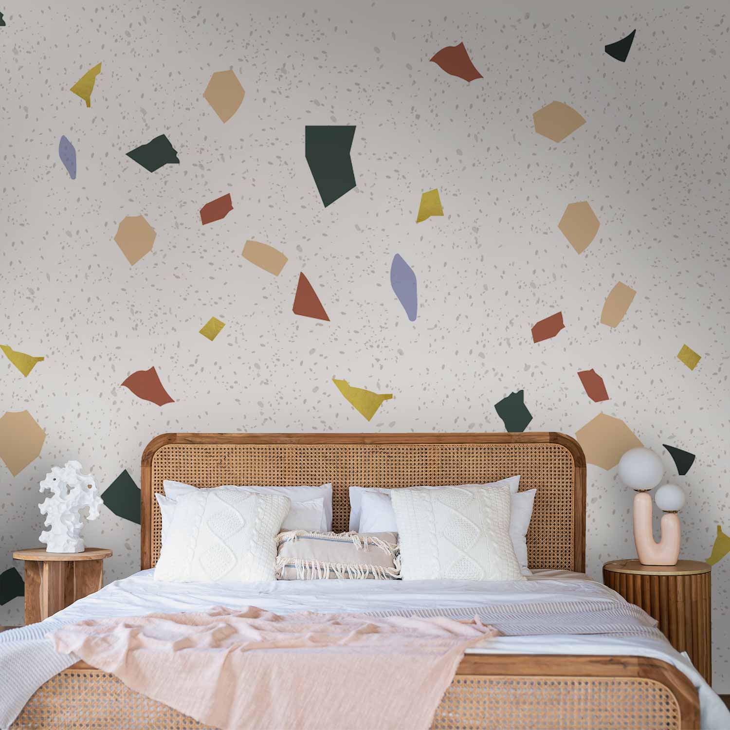 Subtle Terrazzo Pattern Geometric Wall Mural
