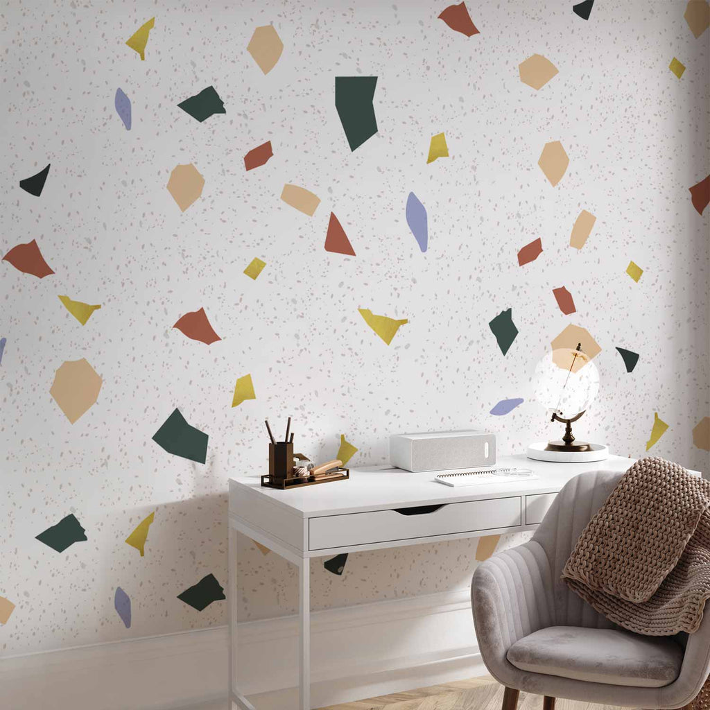 Subtle Terrazzo Pattern Geometric Wall Mural
