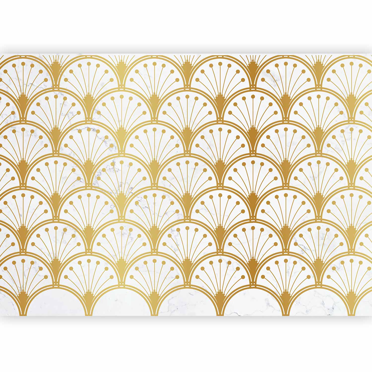 Wall Mural: Gold and Marble Art Deco-inspired Pattern