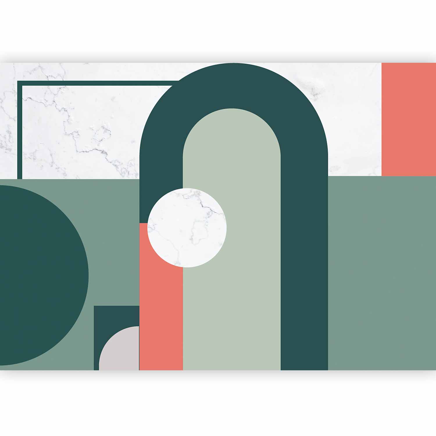 Wall Mural Geometric Pattern With Marble Motif